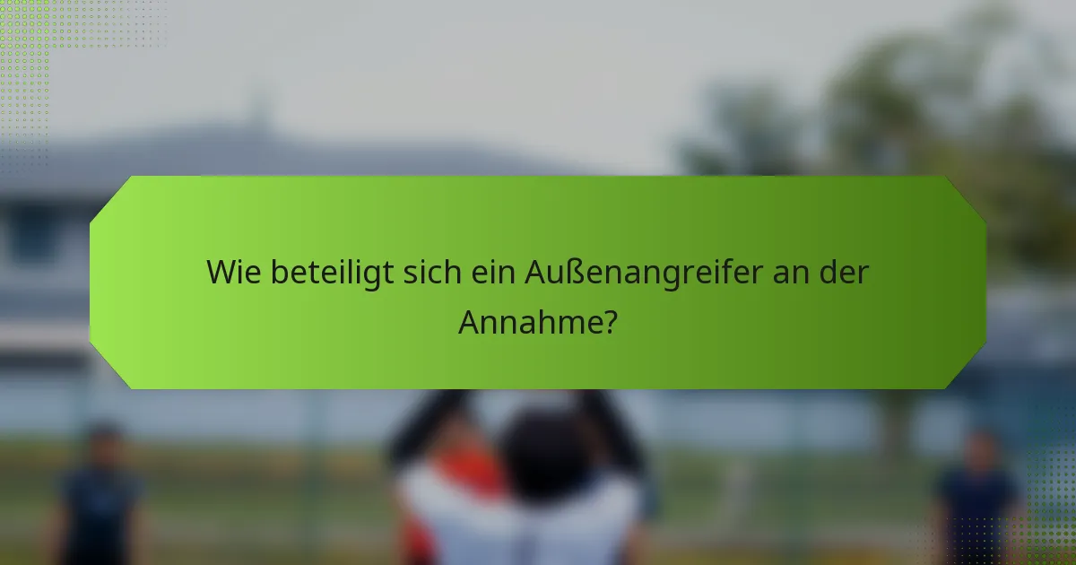 Wie beteiligt sich ein Außenangreifer an der Annahme?